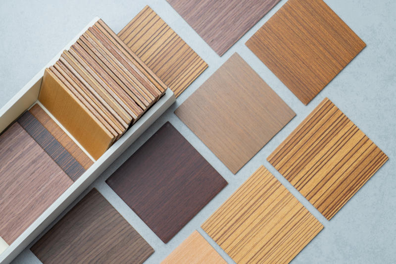 Wood samples displayed for flooring options