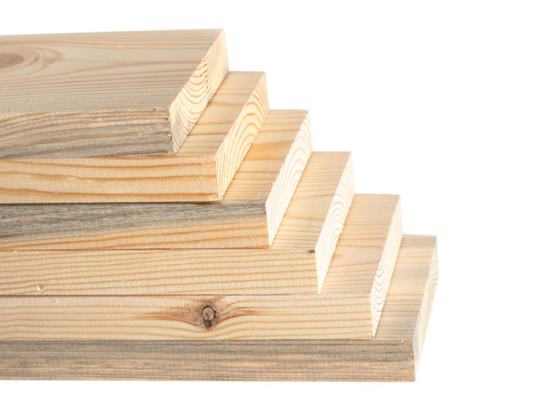 Staggered wooden boards